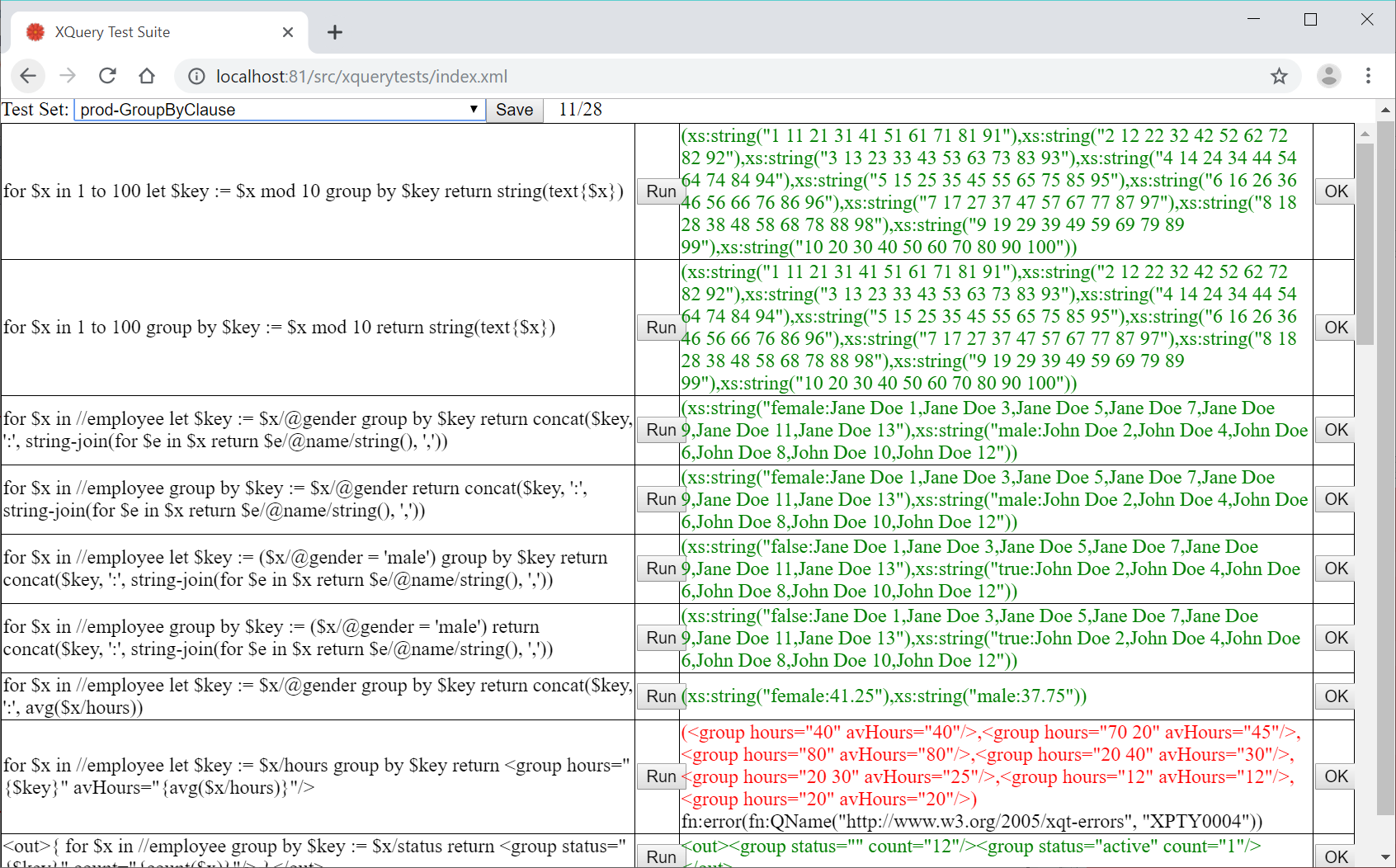 XQuery Test Suite