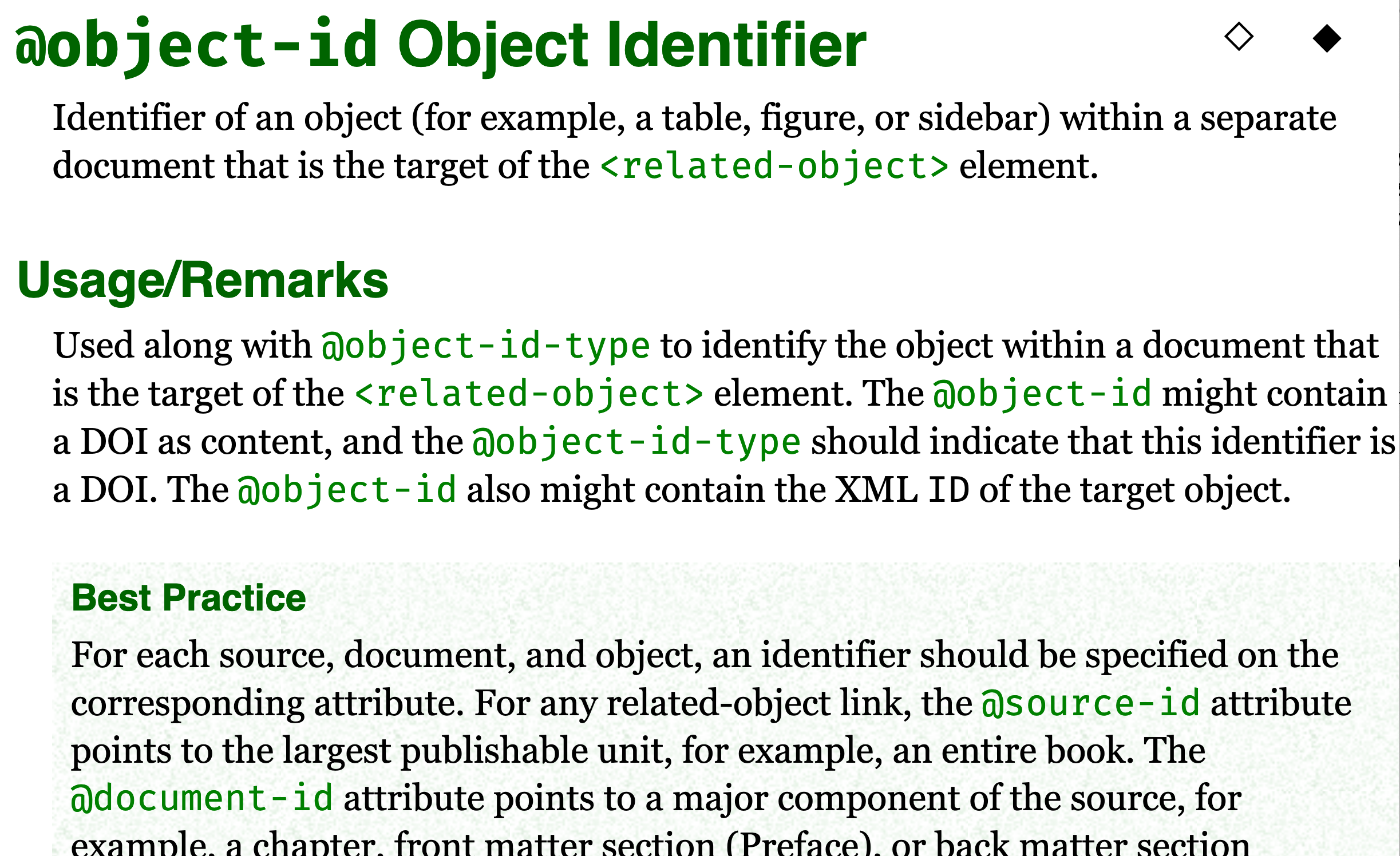 Attribute page for @object-id