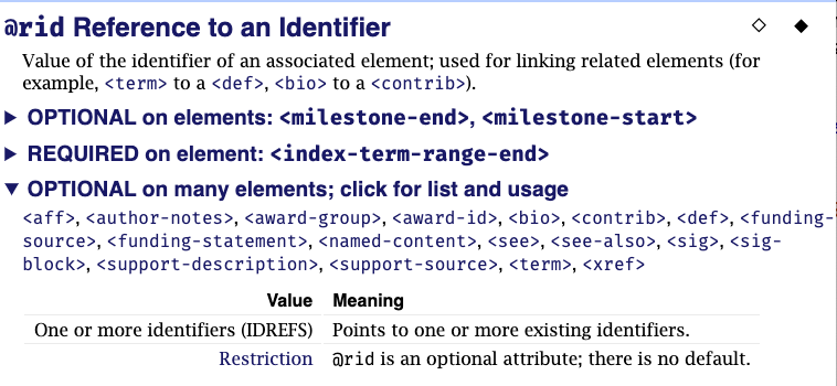 Other variations in attribute values (@rid)