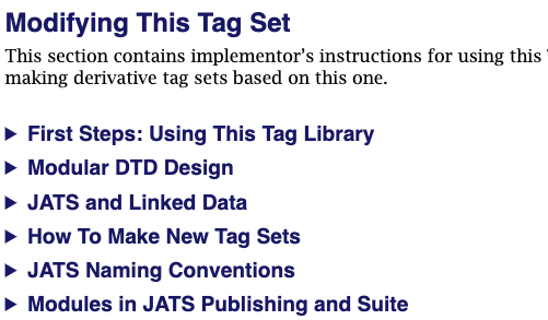 Subsections within Modifying This Tag Set