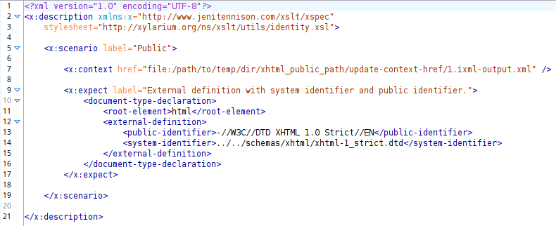XSpec test file for iXML after pre-processing