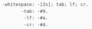 iXML definition of whitespace, including Zs